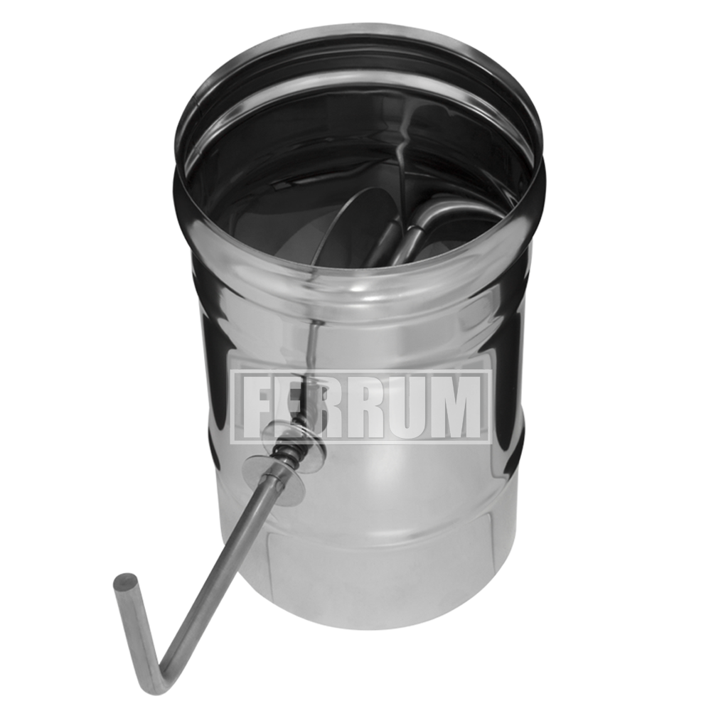 Заслонка Феррум (шибер поворотный) нержавеющая (430/0,8мм), ф130
